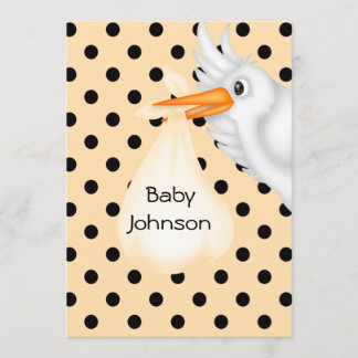Invitation de Baby shower de cigogne personnalisée