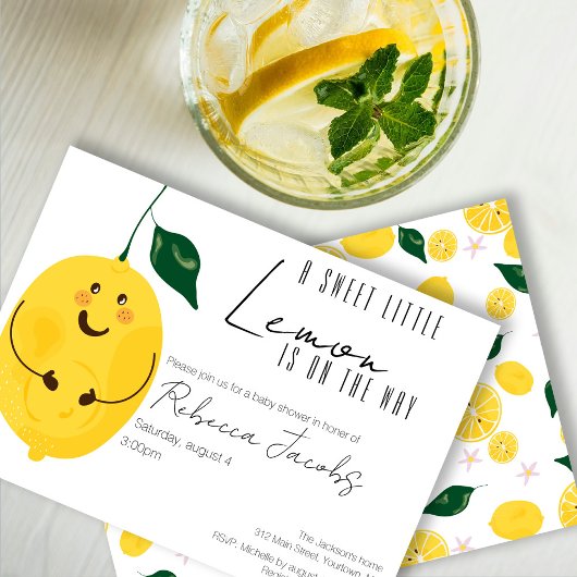 Invitation de Baby shower de citron blanc