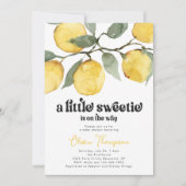 Invitation de Baby shower de citron rétro (Devant)