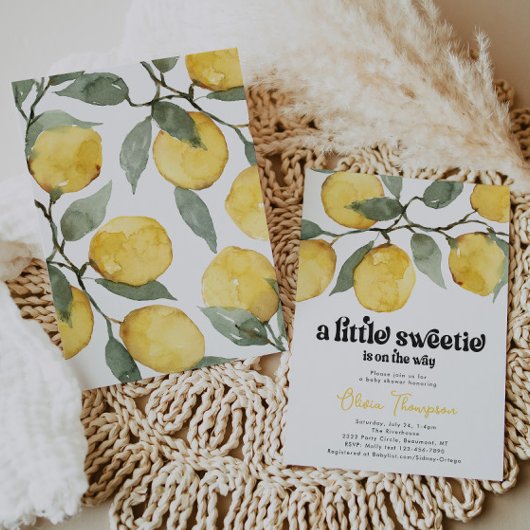 Invitation de Baby shower de citron rétro