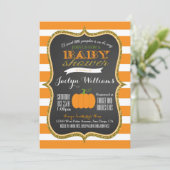 Invitation de baby shower de citrouille d'automne (Debout devant)