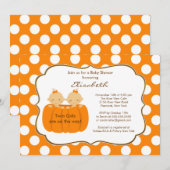 Invitation de baby shower de citrouille d'automne (Devant / Derrière)