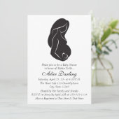 Invitation de baby shower de coeur de silhouette (Debout devant)