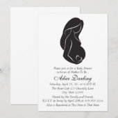Invitation de baby shower de coeur de silhouette (Devant / Derrière)