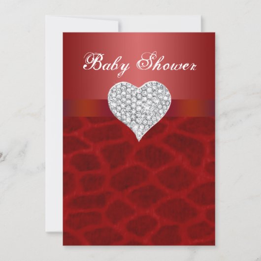 Invitation de Baby shower de coeur Diamond Giraffe (Devant)