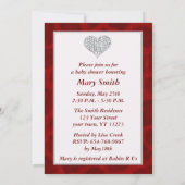 Invitation de Baby shower de coeur Diamond Giraffe (Dos)
