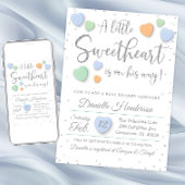 Invitation de Baby shower de coeur du garçon Valen