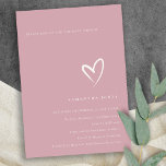 Invitation de Baby shower de coeur rose Rose soyeu<br><div class="desc">If you need any further customization please feel free to message me on yellowfebstudio@gmail.com</div>