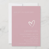 Invitation de Baby shower de coeur rose Rose soyeu (Devant)
