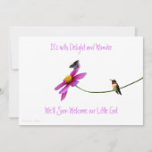 Invitation de baby shower de colibri (Devant)