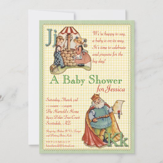 Invitation de baby shower de comptine (Devant)