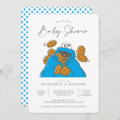 Invitation de Baby shower de Cookie Monster (Devant / Derrière)