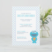 Invitation de Baby shower de Cookie Monster (Debout devant)