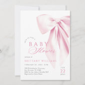 Invitation de Baby shower de coquette rose (Devant)