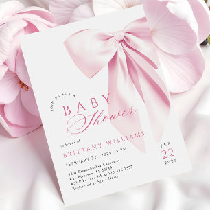 Invitation de Baby shower de coquette rose