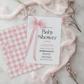 Invitation de Baby shower de coquette rose