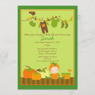 Invitation de baby shower de corde à  linge de