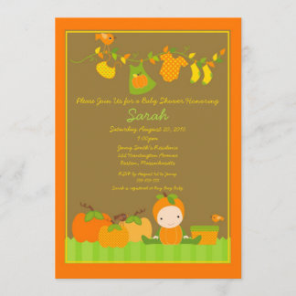 Invitation de baby shower de corde à linge de
