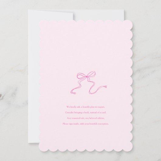 Invitation de Baby shower de cou à main rose (Dos)