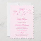 Invitation de Baby shower de cou à main rose (Devant)