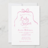 Invitation de Baby shower de cou rose simple (Devant)