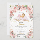 Invitation de Baby shower de couchage rose (Devant)