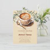 Invitation de Baby Shower de Couple | Café Aquarel (Debout devant)