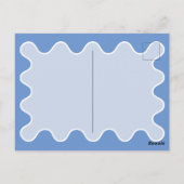 Invitation de Baby shower de courbe bleue rétro (Dos)