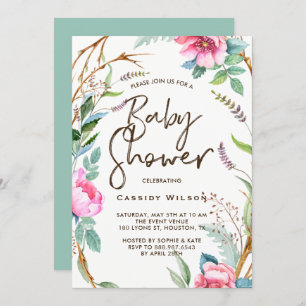 Invitation de Baby shower de courroie Whimsical Wa