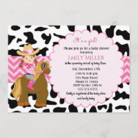Invitation de baby shower de cow-girl