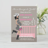 Invitation de baby shower de cow-girl - (Debout devant)