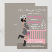Invitation de baby shower de cow-girl - (Devant / Derrière)