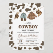Invitation de Baby shower de Cowboy Brown (Devant / Derrière)