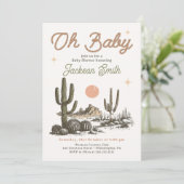 Invitation de Baby shower de Cowboy Ouest du déser (Debout devant)