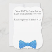 Invitation de baby shower de cravate d'arc (Dos)