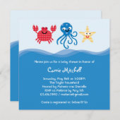 Invitation de baby shower de créatures de mer (Devant / Derrière)