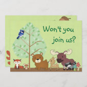 Invitation de baby shower de créatures de région (Devant / Derrière)