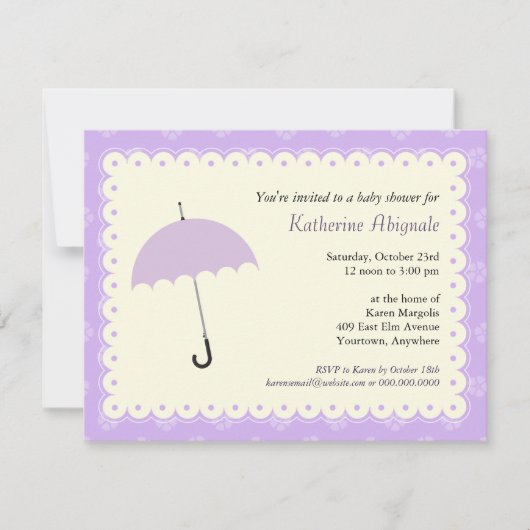 Invitation de Baby shower de dentelle à cale (Devant)