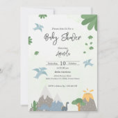 Invitation de Baby shower de Dinosaur Cute (Devant)