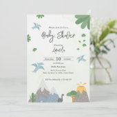 Invitation de Baby shower de Dinosaur Cute (Debout devant)