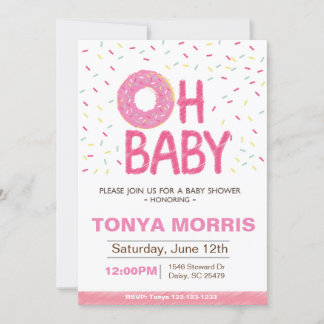 Invitation de Baby shower de Donut (fille)