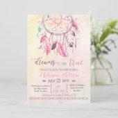 Invitation de Baby shower de Dream Catcher Boho (Debout devant)