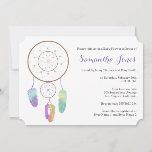 Invitation de baby shower de Dreamcatcher (Devant)