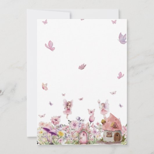 Invitation de Baby shower de fée Whimsical (Dos)