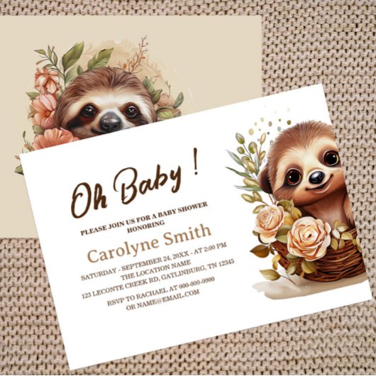 Invitation de Baby shower de fentes mignonnes
