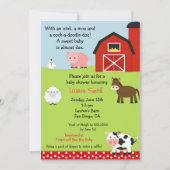 Invitation de baby shower de ferme de basse-cour (Devant)