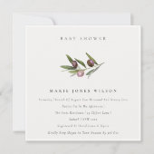 Invitation de Baby shower de feuillage de la branc (Devant)