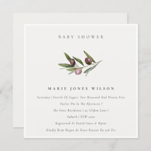 Invitation de Baby shower de feuillage de la branc