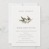 Invitation de Baby shower de feuillage de la branc (Devant)