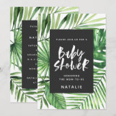 Invitation de baby shower de feuille de palme trop (Devant / Derrière)